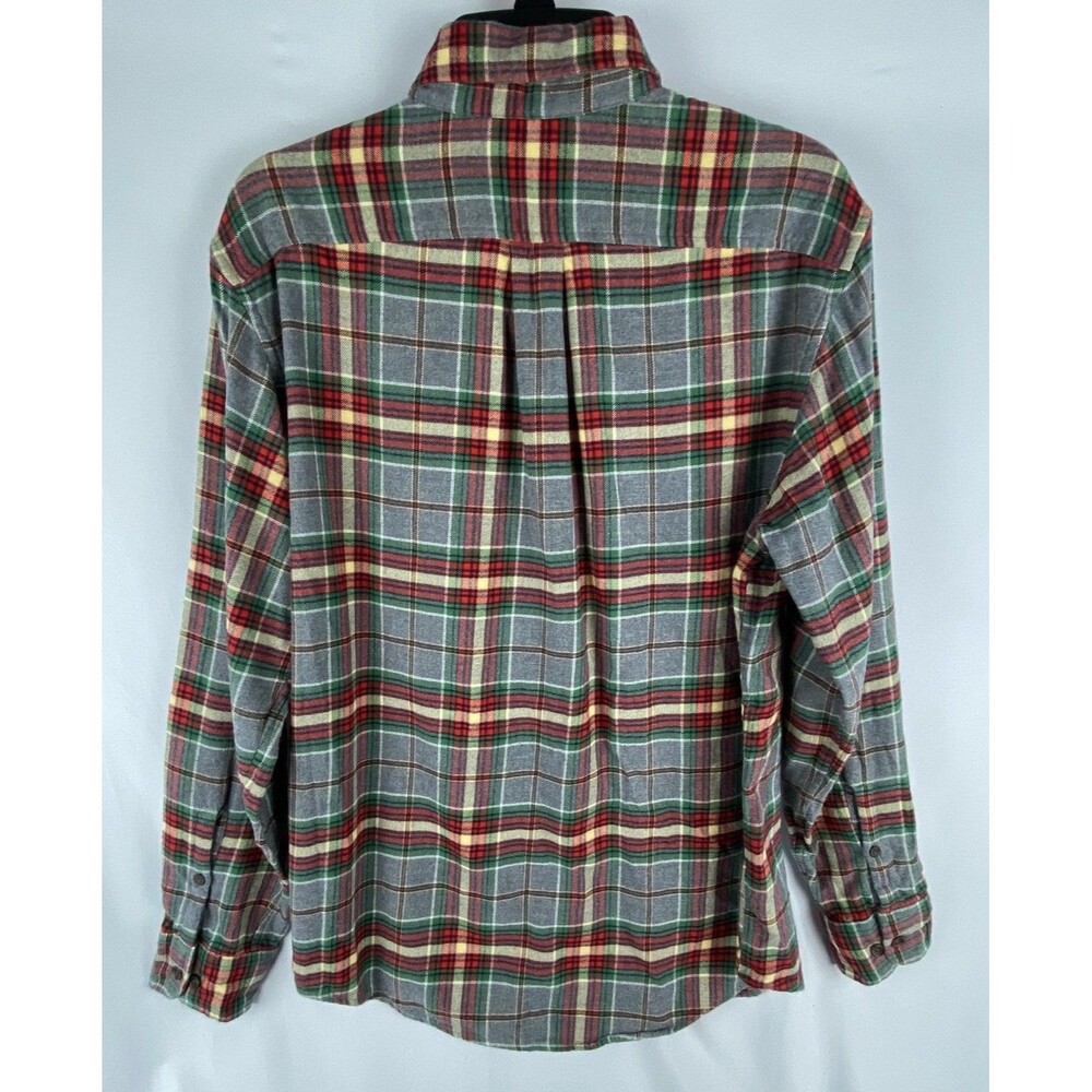 LANDS END Shirt Mens M Plaid Flannel 100% Cotton Button‎ Down Pocket MINT! - Picture 8 of 14